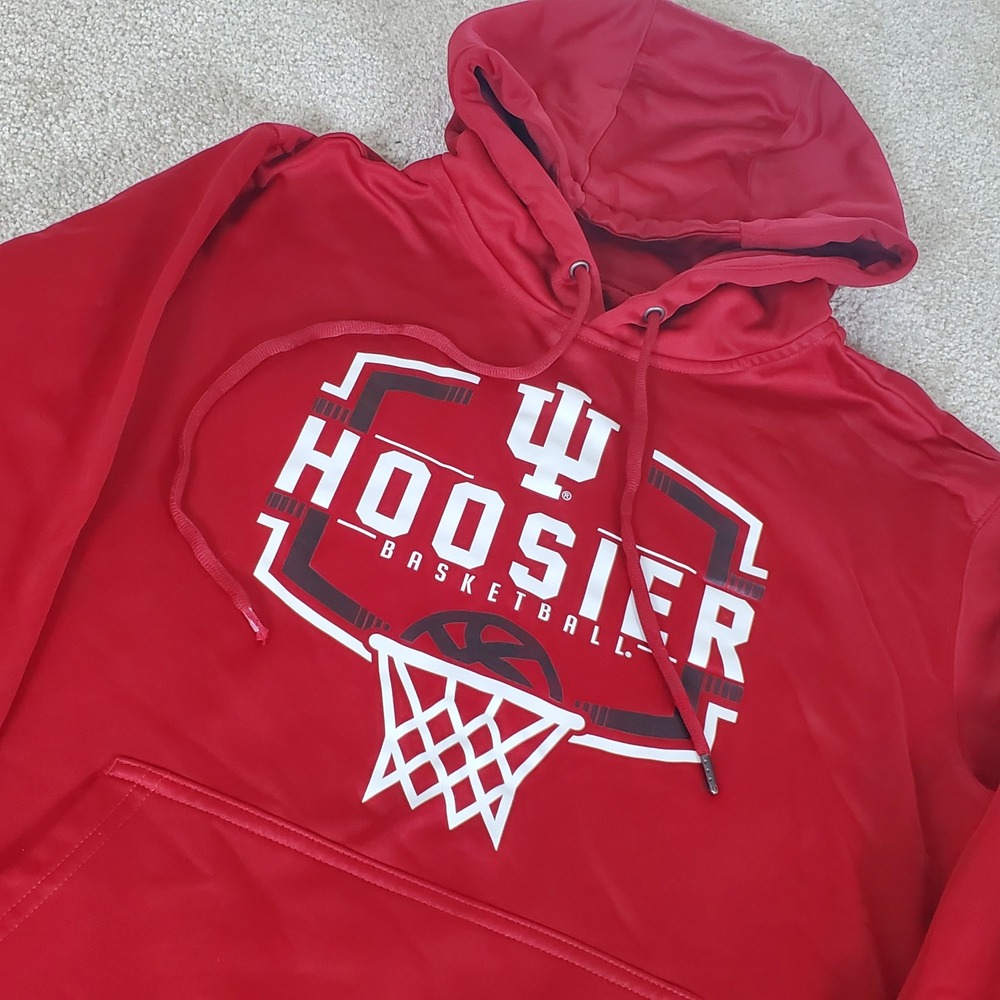 Sport-Tek Indiana Hoosiers Hoodie Men's Medium Red IU Basketball Sweatshirt